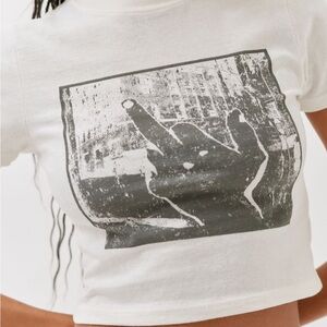 Urban Outfitters Black and White Graphic Crop Top